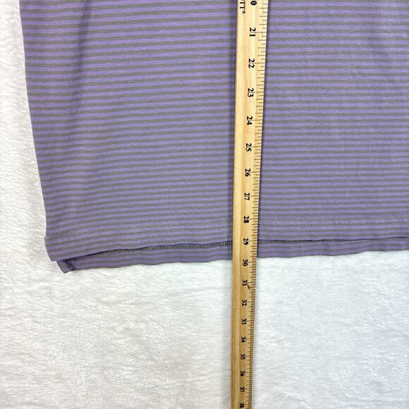 Peter Millar Mens L Seaside Wash Purple Striped Embroidered Preppy Golf Polo - Picture 6 of 9